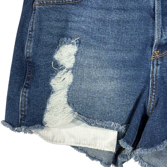 Hollister JRS SZ 9 High-Rise Boyfriend Jean Shorts Button-Fly Distressed Frayed - Picture 2 of 10